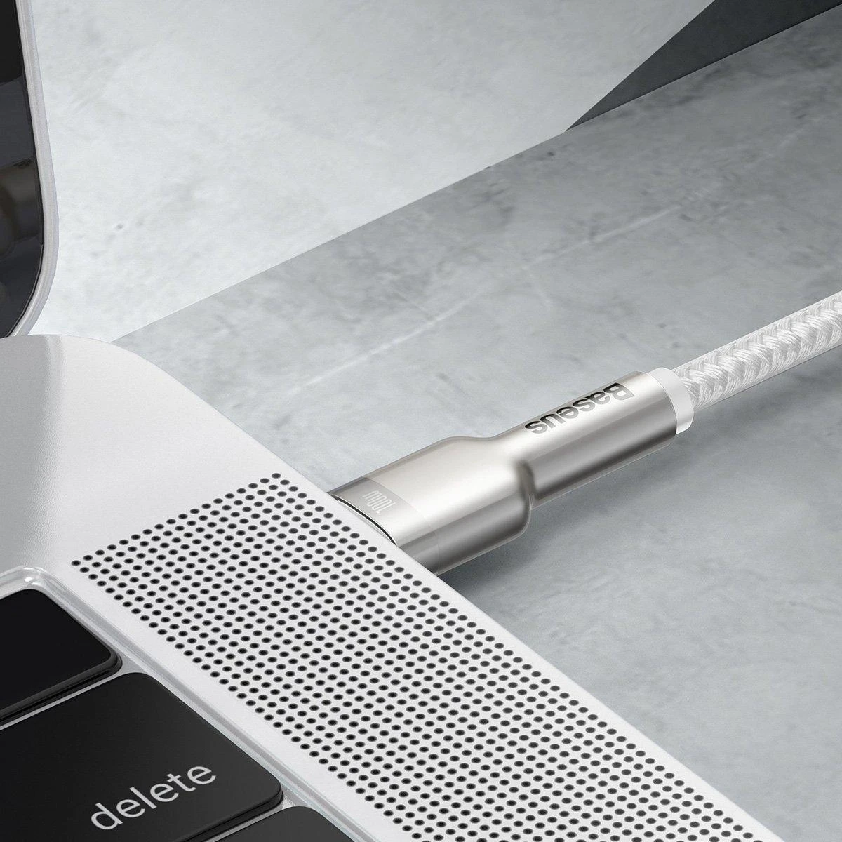 Baseus Cafule USB-C - USB-C laidas 100W 1m - Baltas