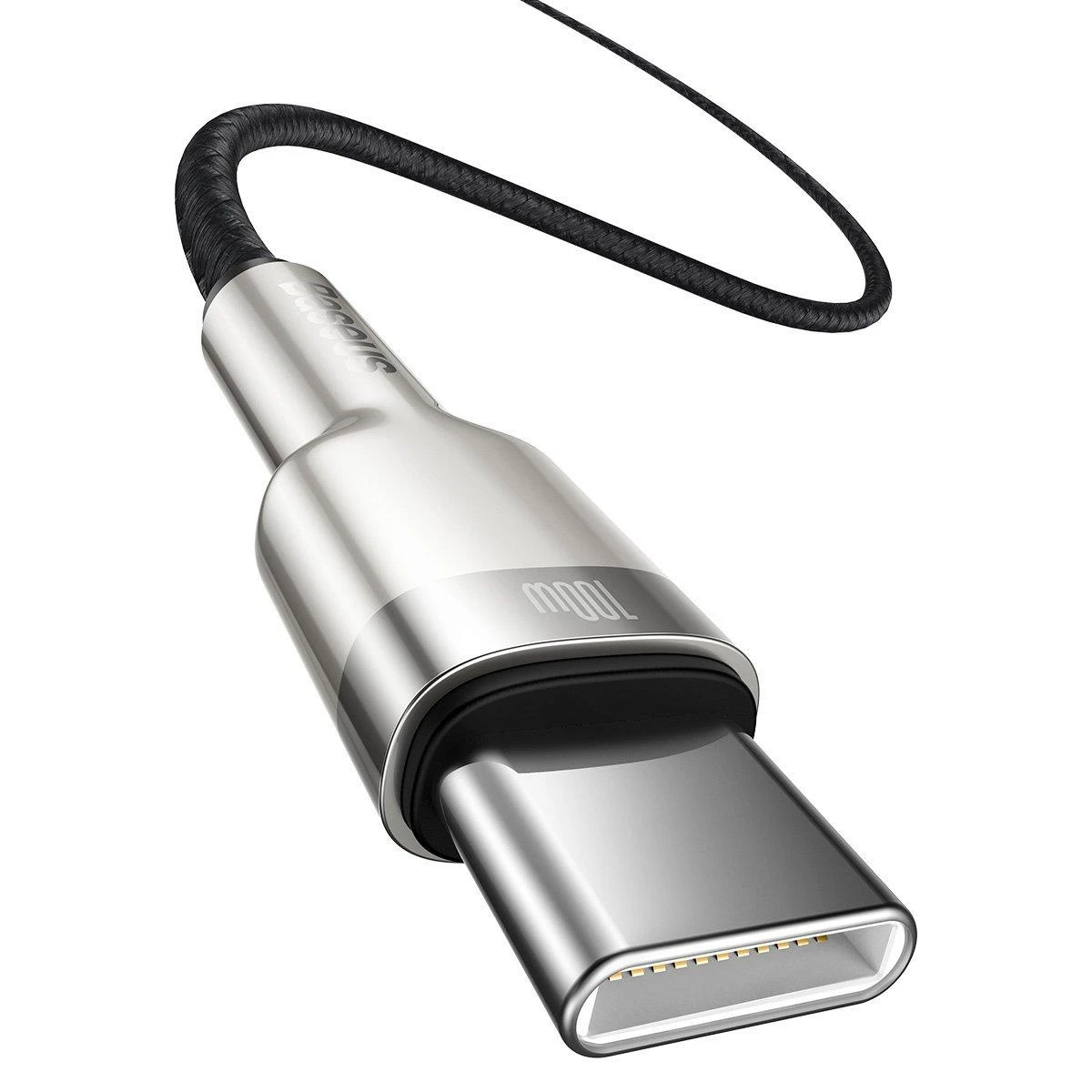Kabelis USB C - USB C 2m 100W juodas Cafule Metal BASEUS