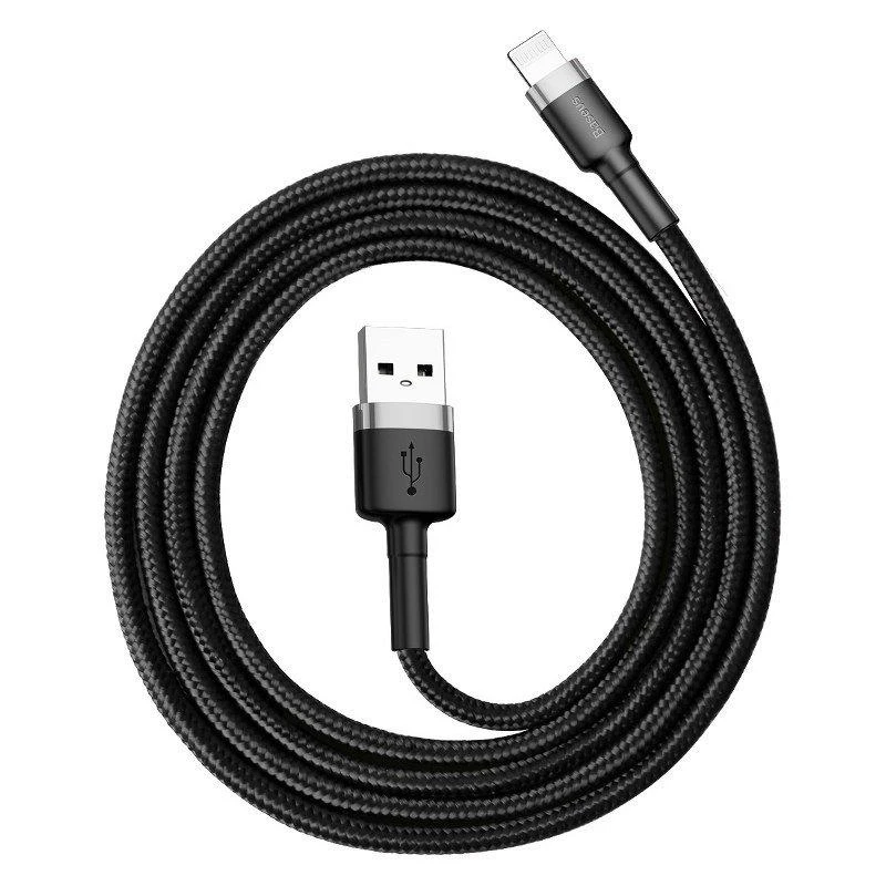 Baseus Cafule USB Lightning kabelis 2.4A 0.5m - Pilkas / Juodas