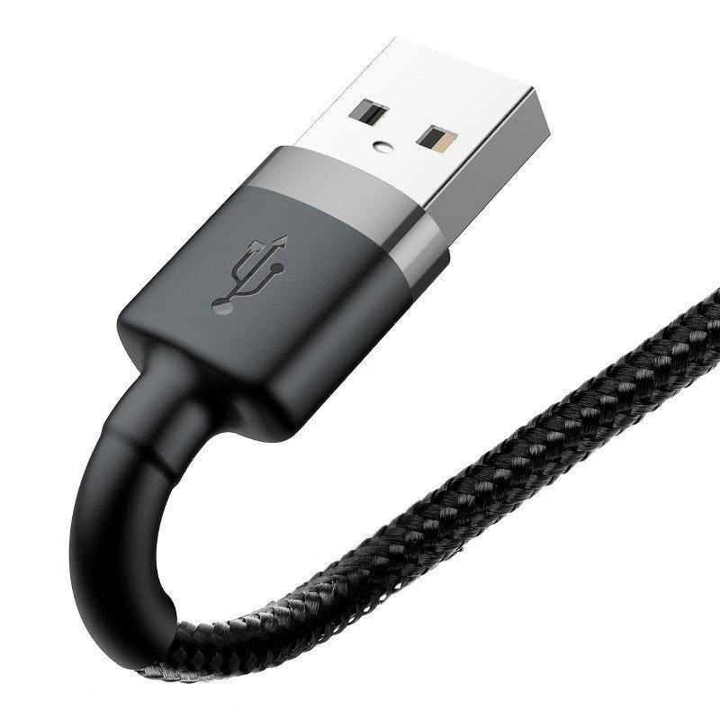 Baseus Cafule USB Lightning kabelis 2.4A 0.5m - Pilkas / Juodas