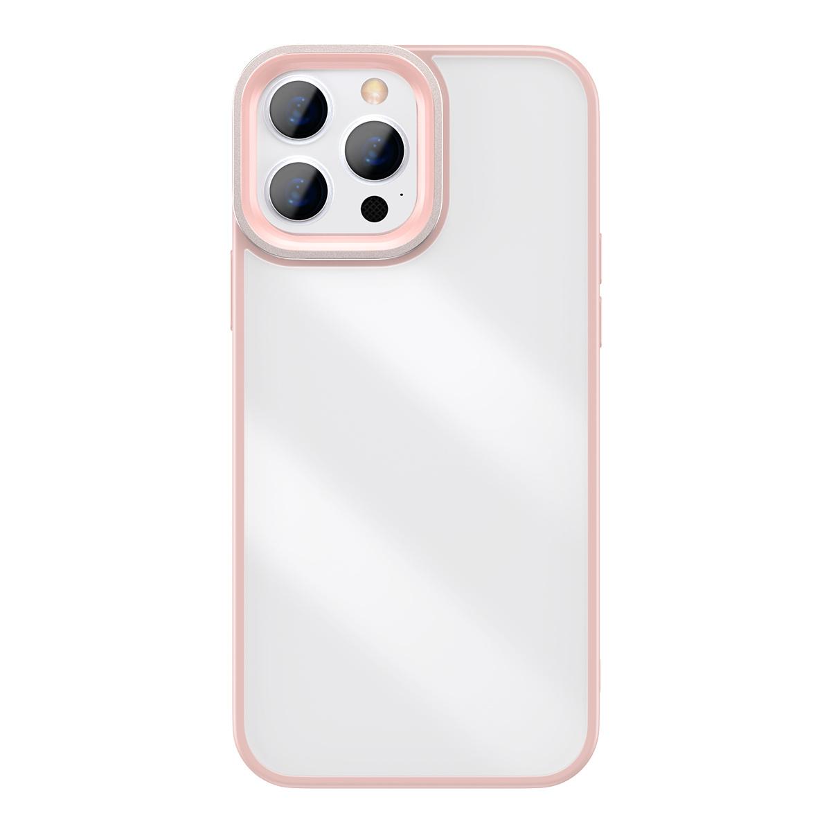 Dėklas Baseus Crystal átlátszó tok iPhone 13 Pro prietaisas (rózsaszín)