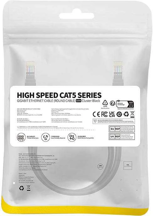 Baseus Ethernet CAT5 tinklo kabelis 0.5m