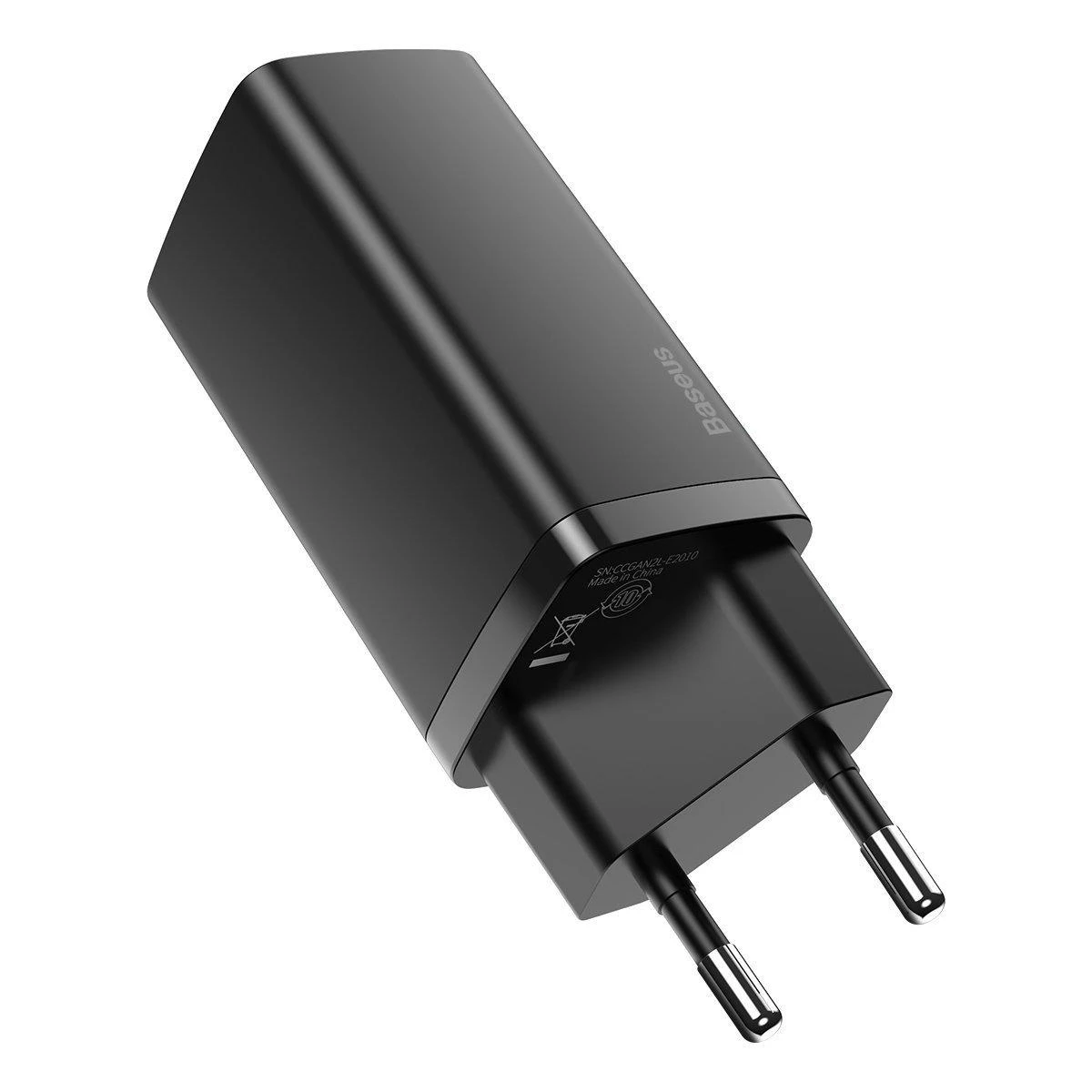 Baseus GaN2 Lite greitas kelioninis įkroviklis USB + C 65W EU - Juodas