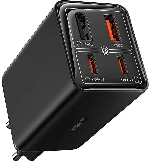 Baseus GAN6 Pro greitas įkroviklis, 2xUSB-C + 2xUSB, 65W (juodas)