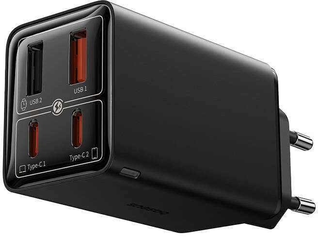Baseus GAN6 Pro greitas įkroviklis, 2xUSB-C + 2xUSB, 65W (juodas)