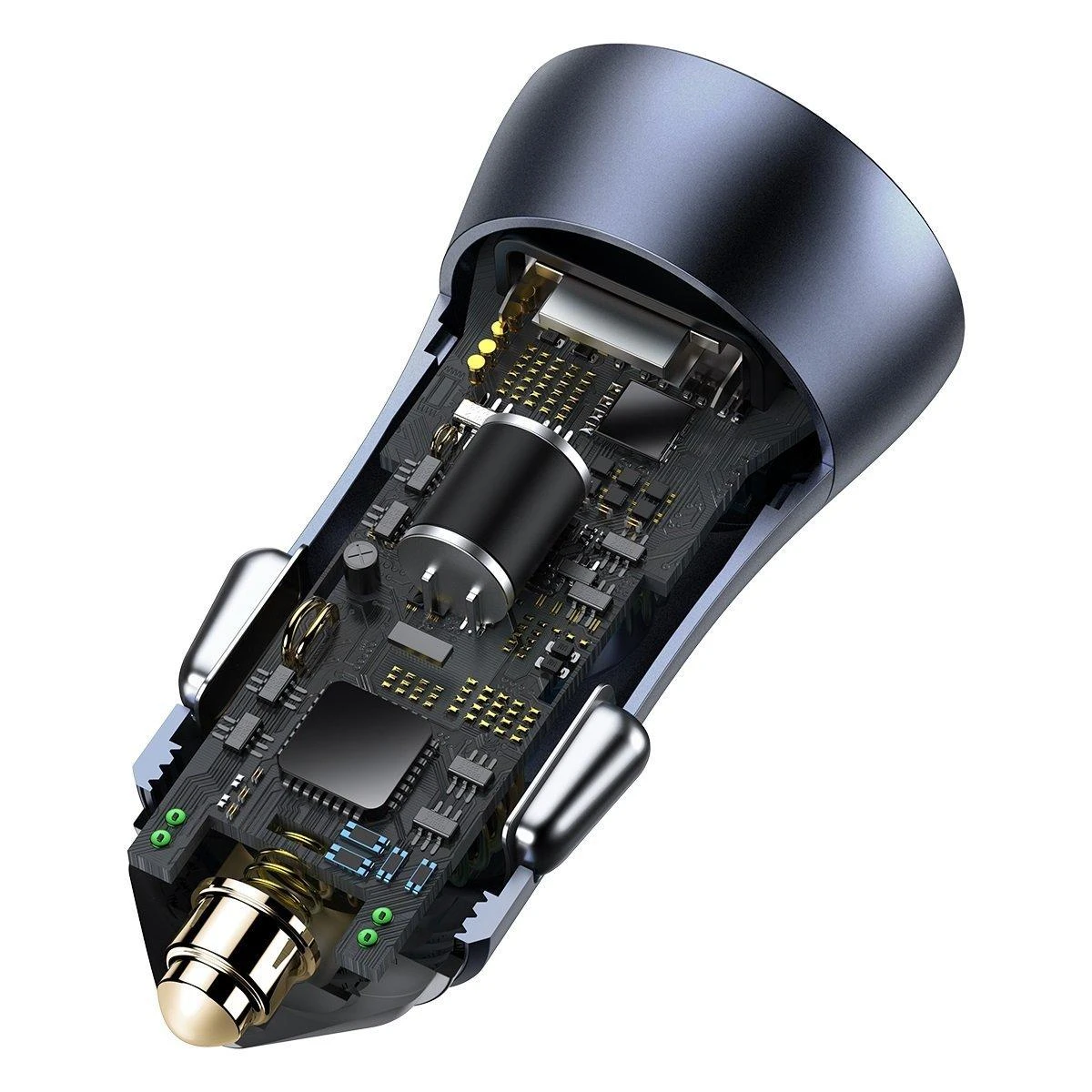 Baseus Golden Contactor Pro automobilinis įkroviklis USB + USB-C QC4.0 + PD SCP, 40W + USB-C kabelis skirtas iP 1m
