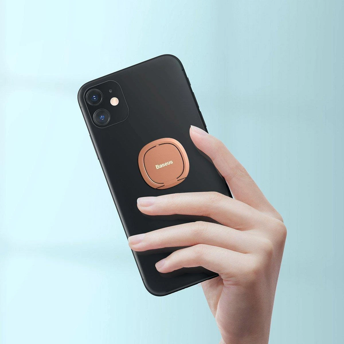 Baseus Invisible Ring telefono laikiklis / žiedas - Rožinis auksas