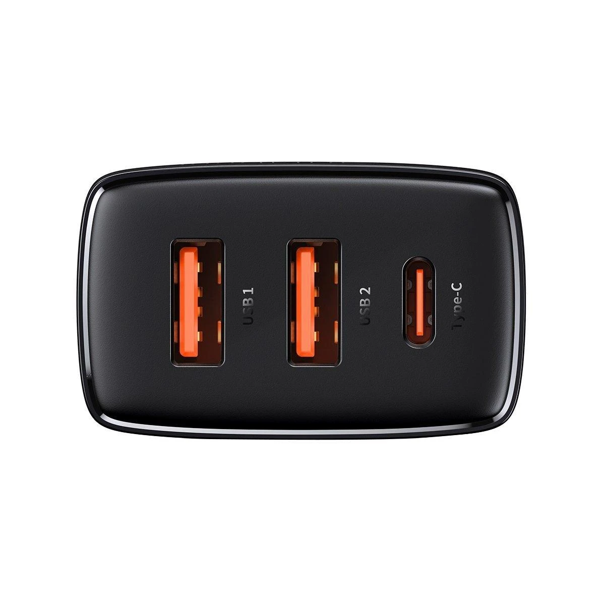 Baseus Sieninis įkroviklis 30W 2xUSB + USB-C QC3.0 PD3.0, juodas
