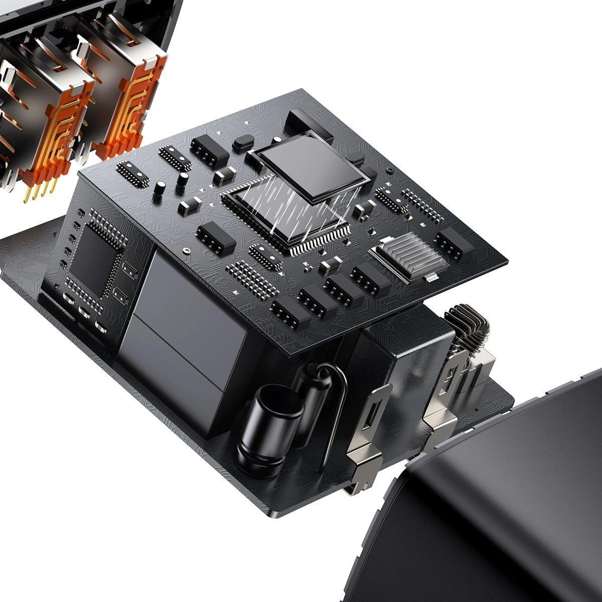 Baseus Sieninis įkroviklis 30W 2xUSB + USB-C QC3.0 PD3.0, juodas