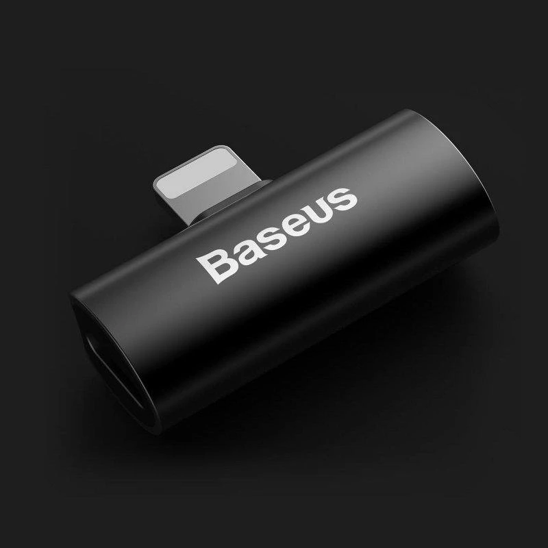 Baseus L46 audio adapteris Lightning-2x Lightning - Juoda