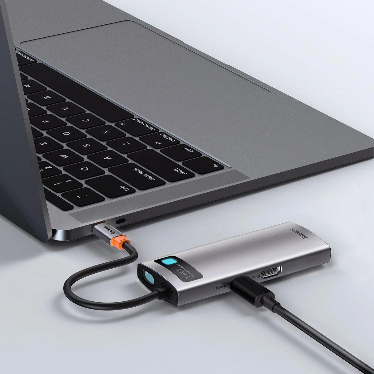 Baseus Metal Gleam serijos 5in1 stebulė, nuo USB-C iki 3x USB 3.0 + HDMI + USB-C PD