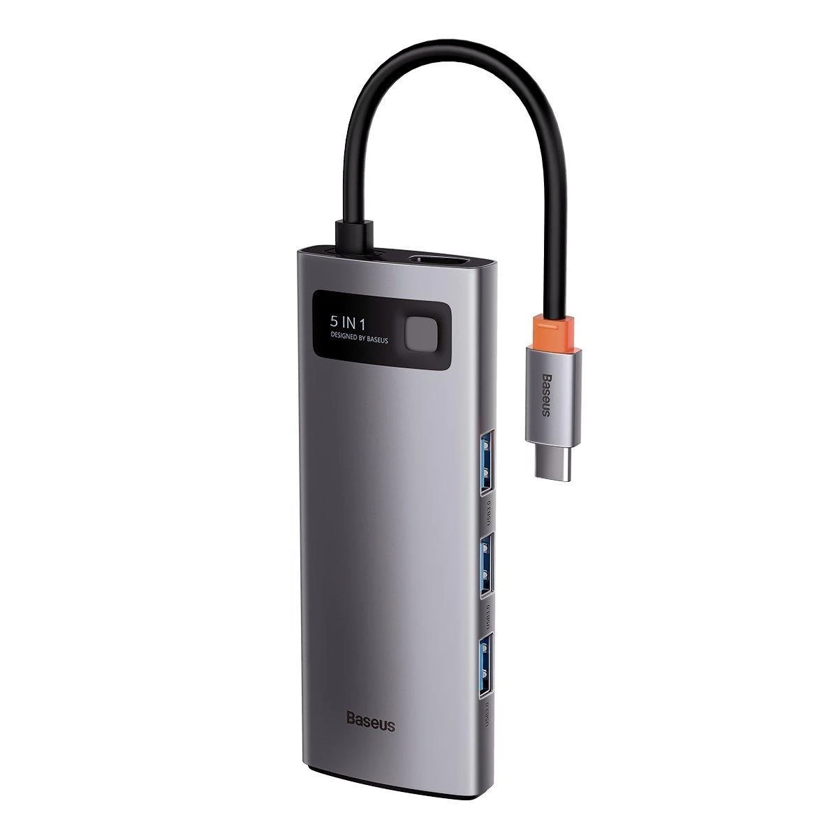 Baseus Metal Gleam serijos 5in1 stebulė, nuo USB-C iki 3x USB 3.0 + HDMI + USB-C PD