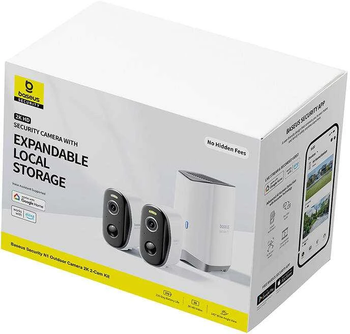 Baseus N1 2K lauko kamerų rinkinys iš 2 (baltas)