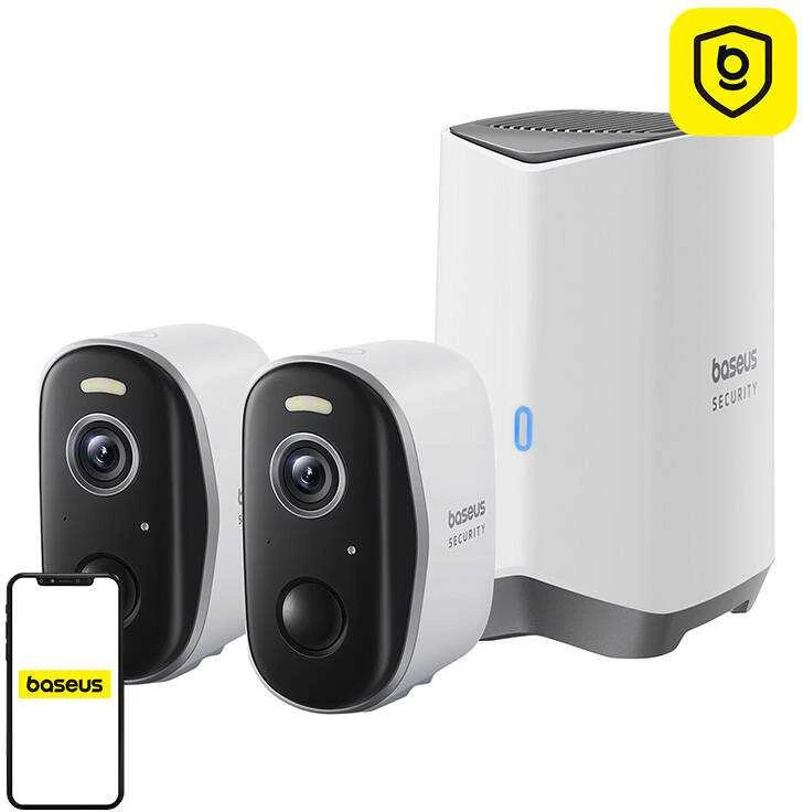 Baseus N1 Plus 2K lauko kamerų rinkinys (baltas)