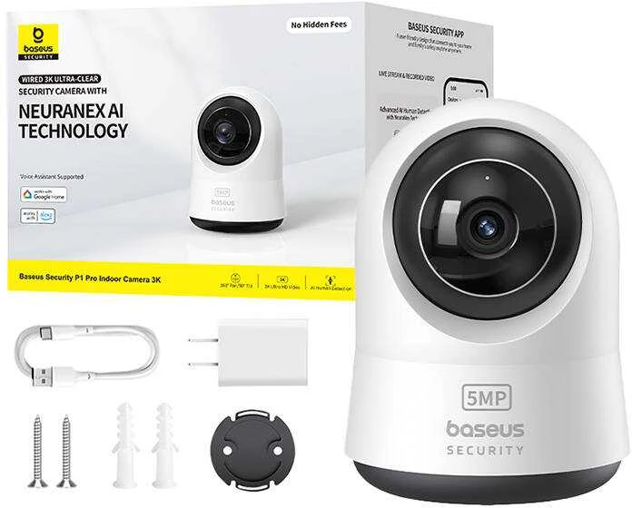 Baseus P1 Pro 3K vidaus kamera (balta)