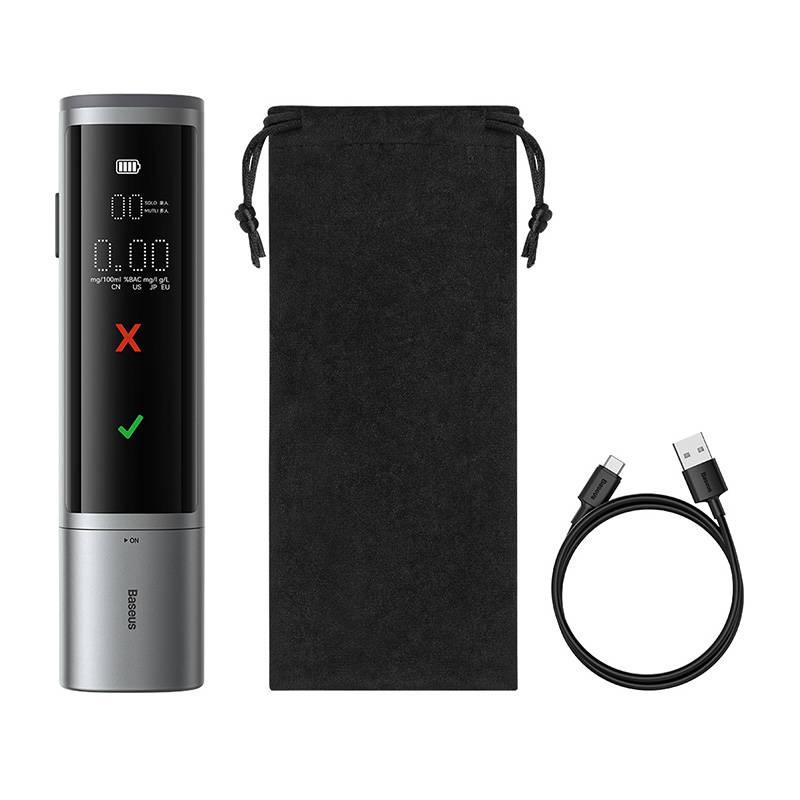 Baseus SafeJourney Pro elektroninis alkotesteris bekontaktis (pilkas)