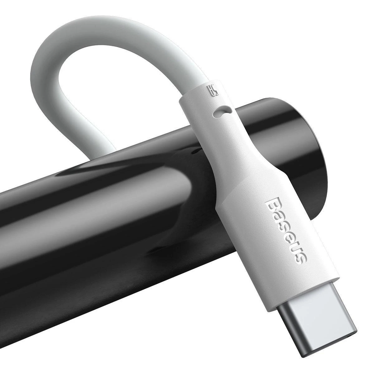 USB kabelių rinkinys Baseus Simple Wisdom Data Cable Kit USB to Type-C 5A (2PCS/Set) 1.5m baltas TZCATZJ-02