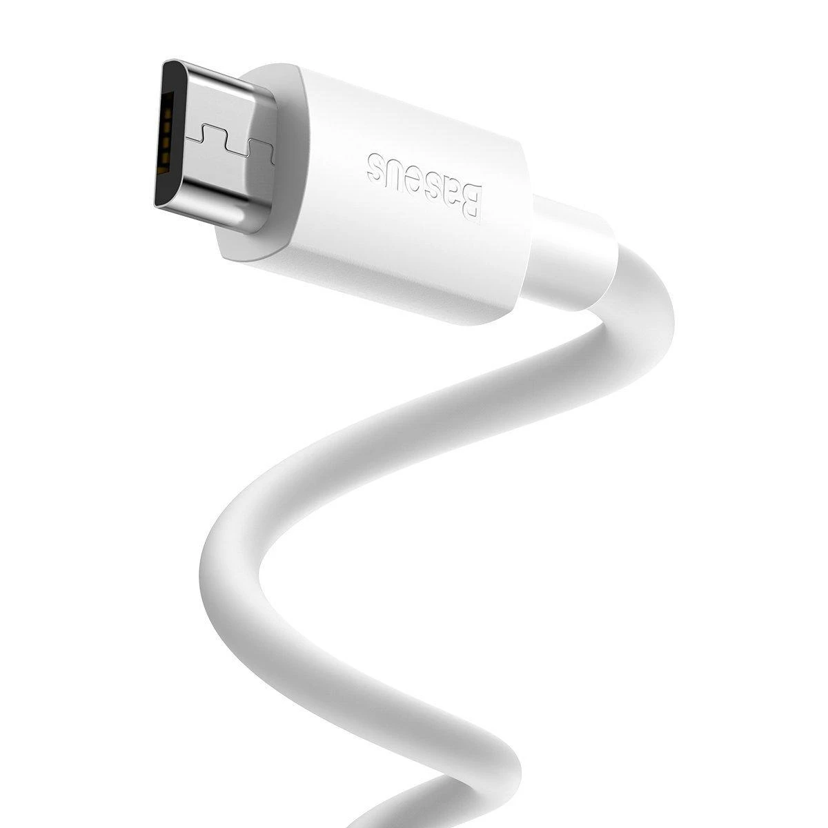 Baseus Simple Wisdom Data kabelių rinkinys USB Micro 2.1a (2vnt) 1.5m - Baltas