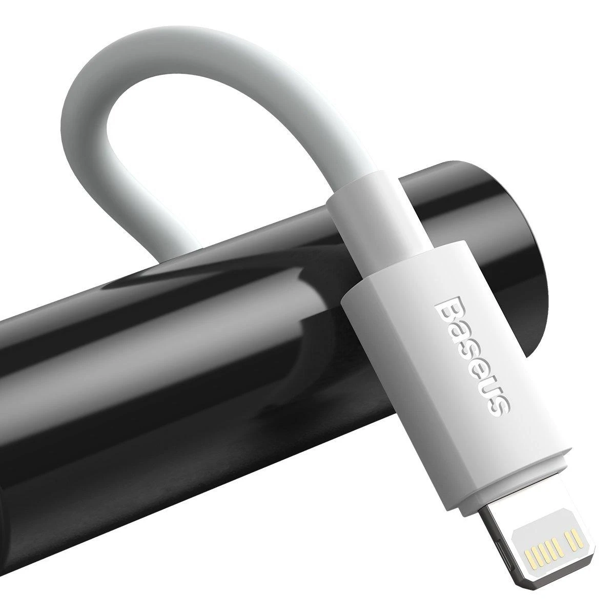 Baseus Simple Wisdom duomenų kabelio komplektas iš USB-C į Lightning PD 20W (2 Vnt), 1.5 m baltos spalvos