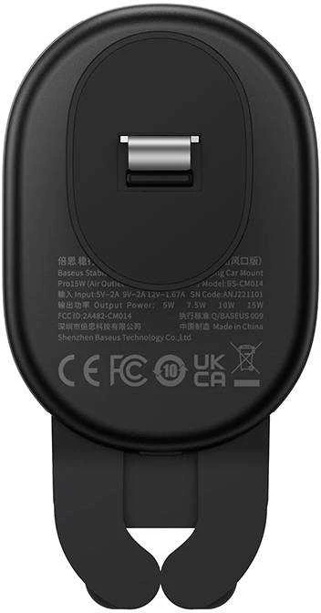 Stabilus gravitacinis belaidžio įkrovimo automobilinis laikiklis Baseus Pro 15W - juodas