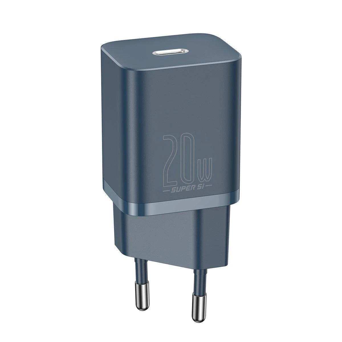Baseus Super Si 1C 20W greitas sieninis įkroviklis su 1m USB-C - Lightning kabeliu - Mėlynas
