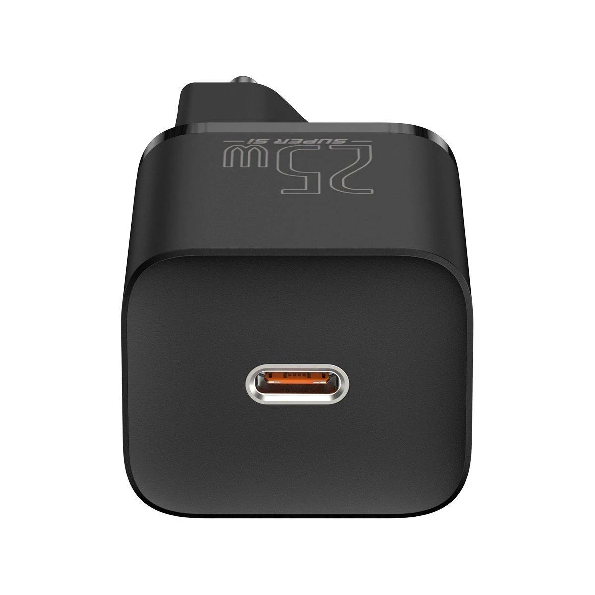 Baseus Super Si greitas įkroviklis 1C 25W su USB-C - USB-C kabelis 1m - Juodas