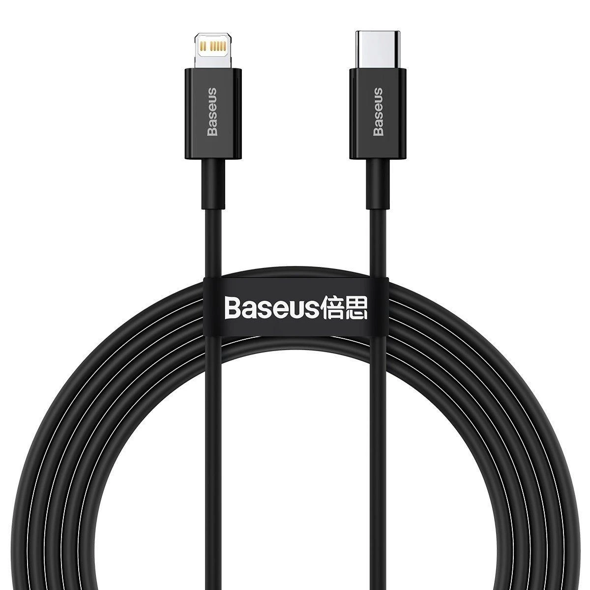 Baseus Superior serijos USB-C - Lightning kabelis 20W PD 2m - Juodas