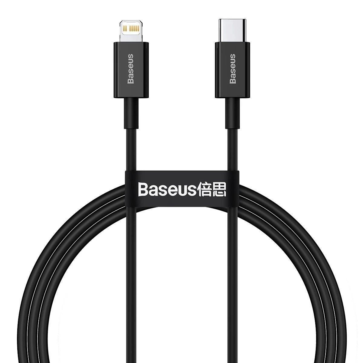 Baseus Superior serijos USB-C - Lightning kabelis 20W PD 1m - Juodas