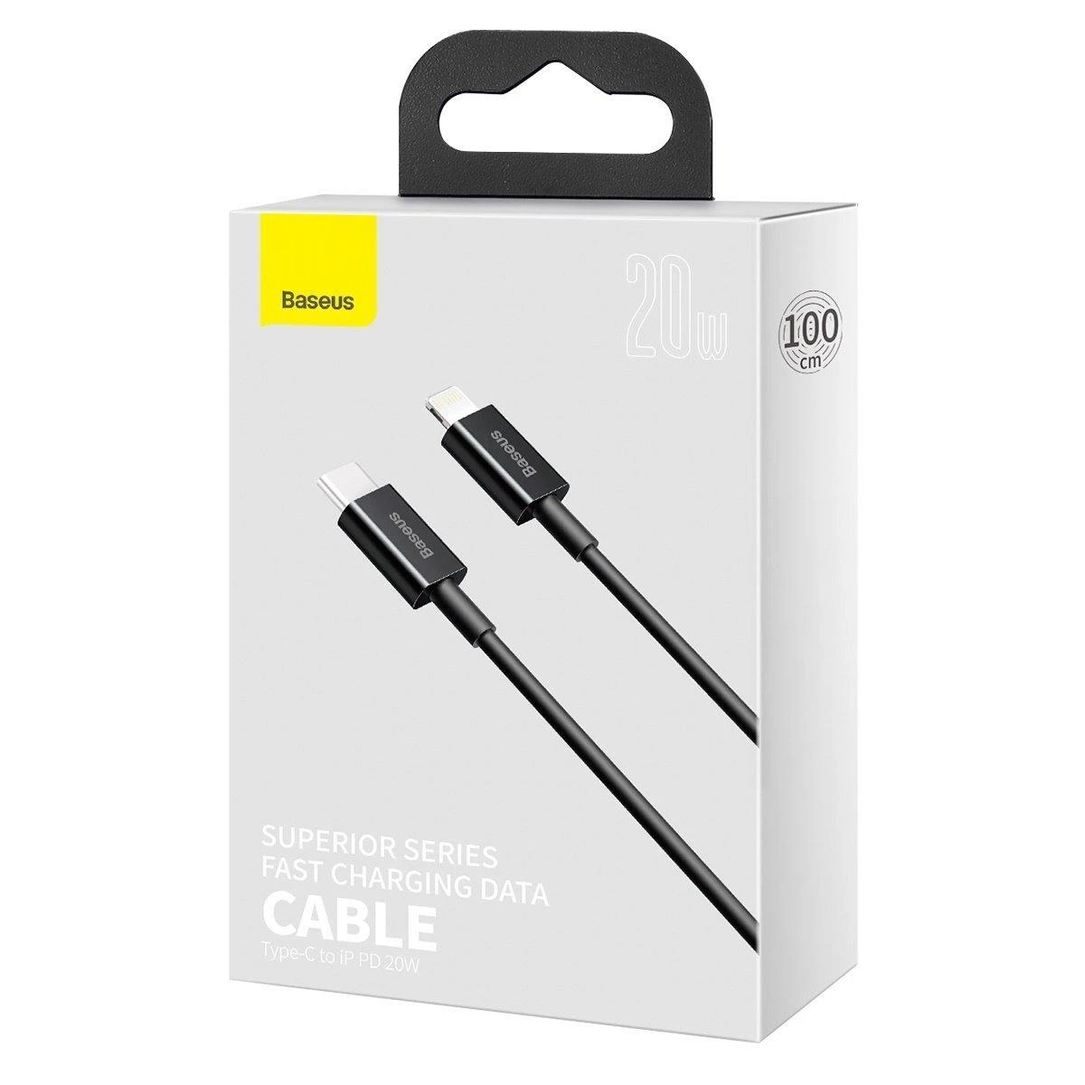 Baseus Superior serijos USB-C - Lightning kabelis 20W PD 1m - Juodas