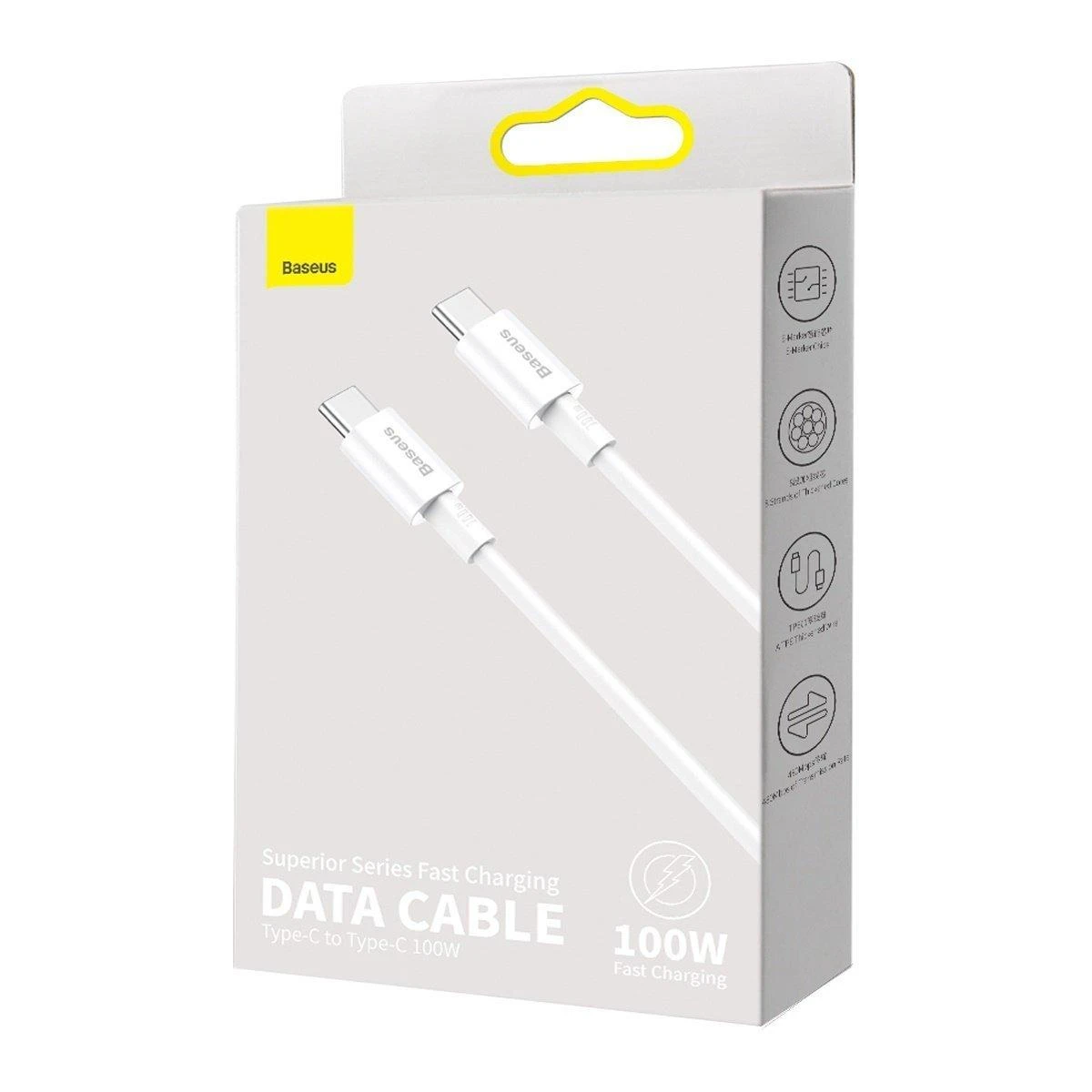 Baseus Superior serijos USB-C – USB-C kabelis 100W 2m baltas
