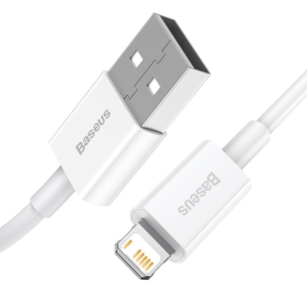 USB kabelis Baseus Superior iš USB į Lightning 2.4A 0.25m baltas CALYS-02