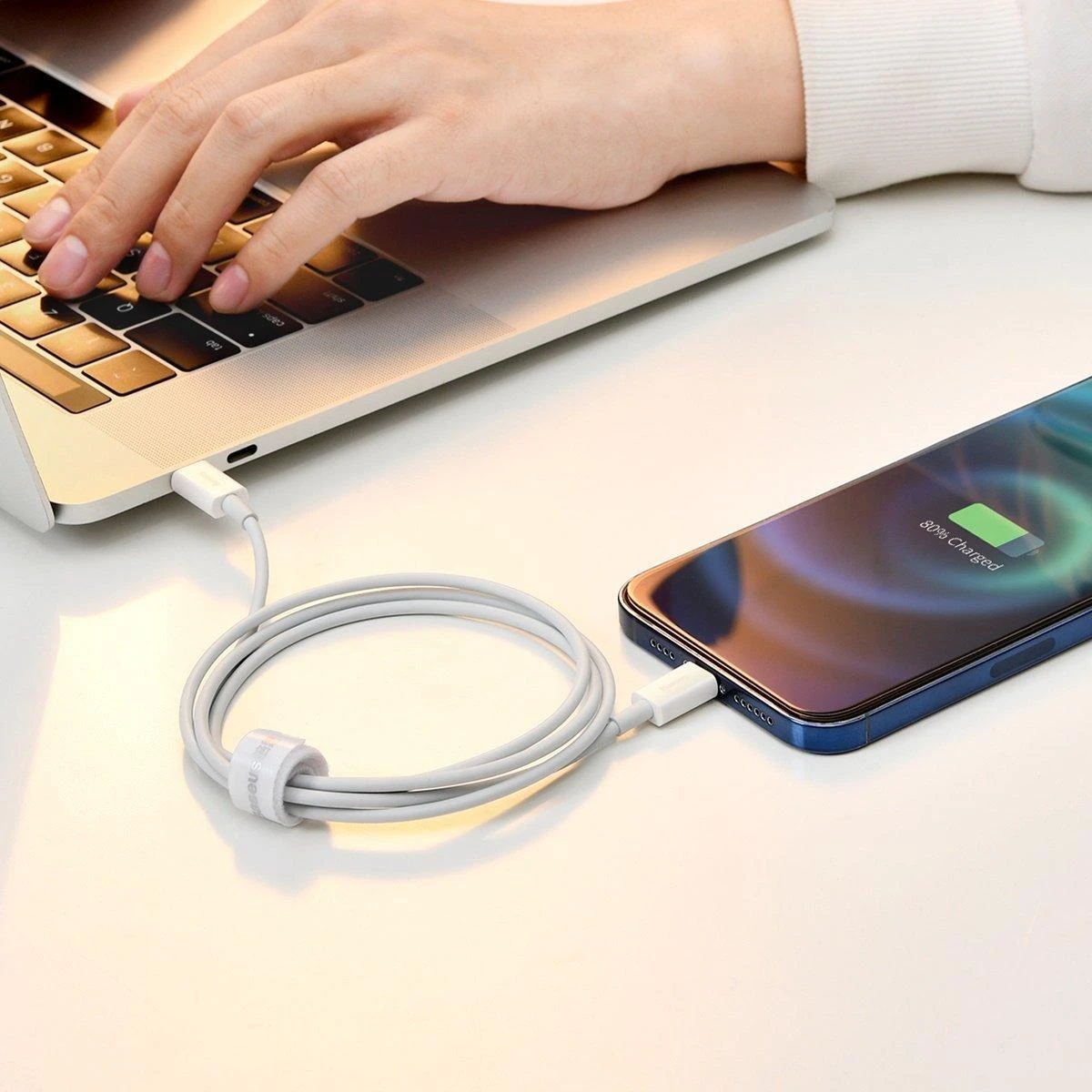 Kabelis  CABLE LIGHTNING TO USB 2M/Baltas CALYS-C02 BASEUS