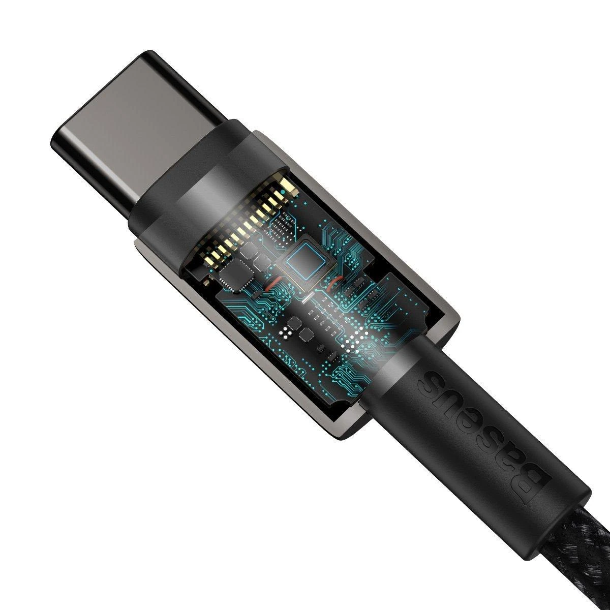 „Baseus Tungsten Gold“ greito įkrovimo duomenų kabelis Type-C į Type-C 100W 2m Juodas (Juodas)