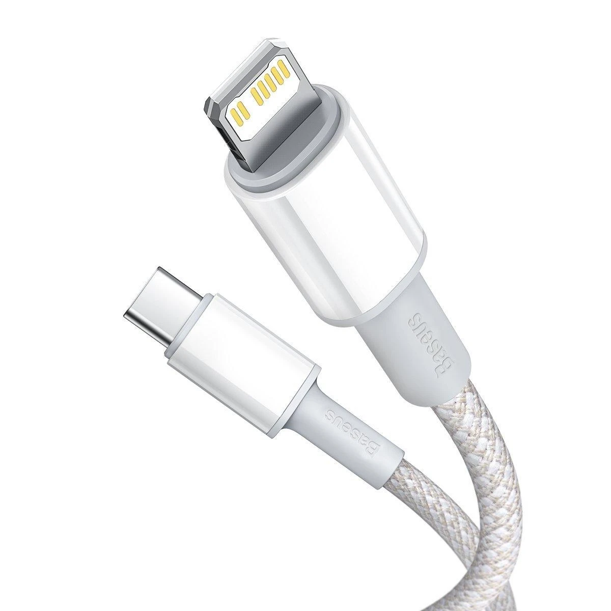 „Baseus“ didelio tankio pintas greito įkrovimo duomenų kabelis Type-C iki Lightning PD 20W 2m Baltas (Baltas)