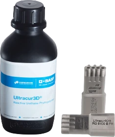 BASF Ultracur3D derva ir atspausdinti pavyzdžiai