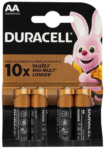 Duracell AA baterijų pakuotė su zuikio grafika