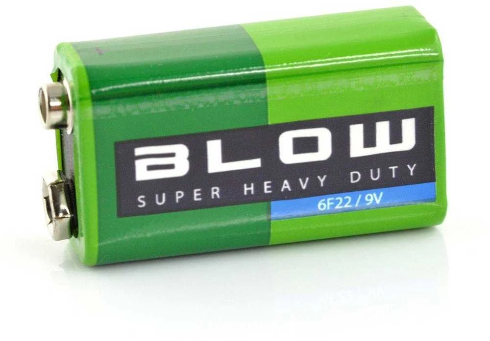 Blow 9V 6F22 baterija, žalias korpusas