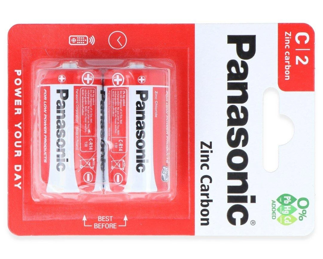 Panasonic C tipo baterijų pakuotė