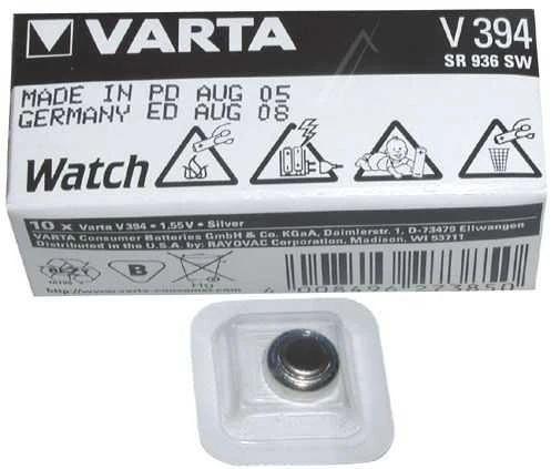 Baterija sidabro oksido V394 (SR45, D394, SR936SW) 1.55V 56mAh VARTA