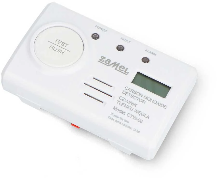 Baterijomis maitinamas anglies monoksido detektorius - Zamel CTW-06