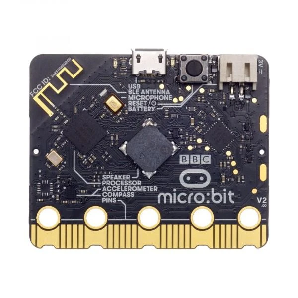 BBC micro:bit V2 mikrokompiuterio plokštė iš arti