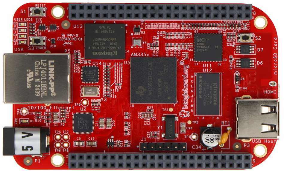 BeagleBone Juodas Industrial – ARM Cortex A8 1 GHz plėtros plokštė – 512 MB RAM + 4 GB eMMC