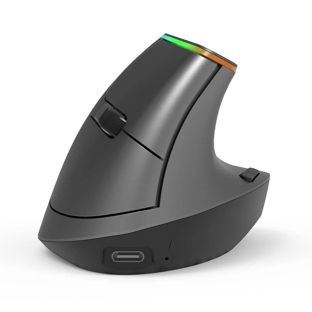Belaidė vertikali pelė Delux M618DB BT4.0 + 2.4Ghz RGB
