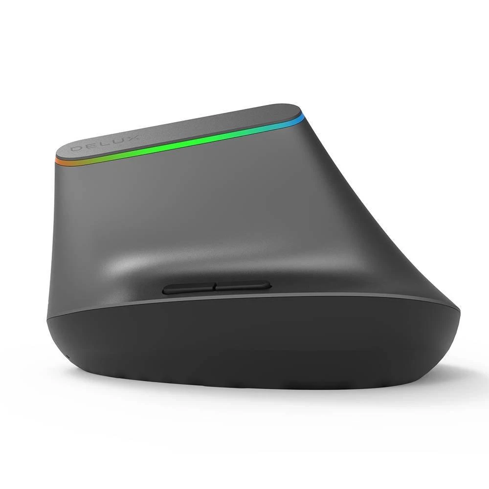 Belaidė vertikali pelė Delux M618DB BT4.0 + 2.4Ghz RGB