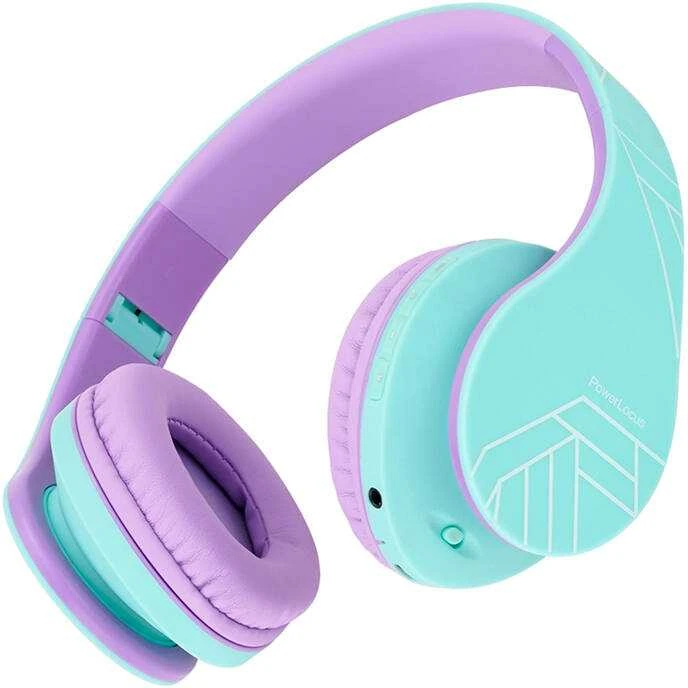 Belaidės ausinės vaikams PowerLocus P2 (mėlynai violetinė)