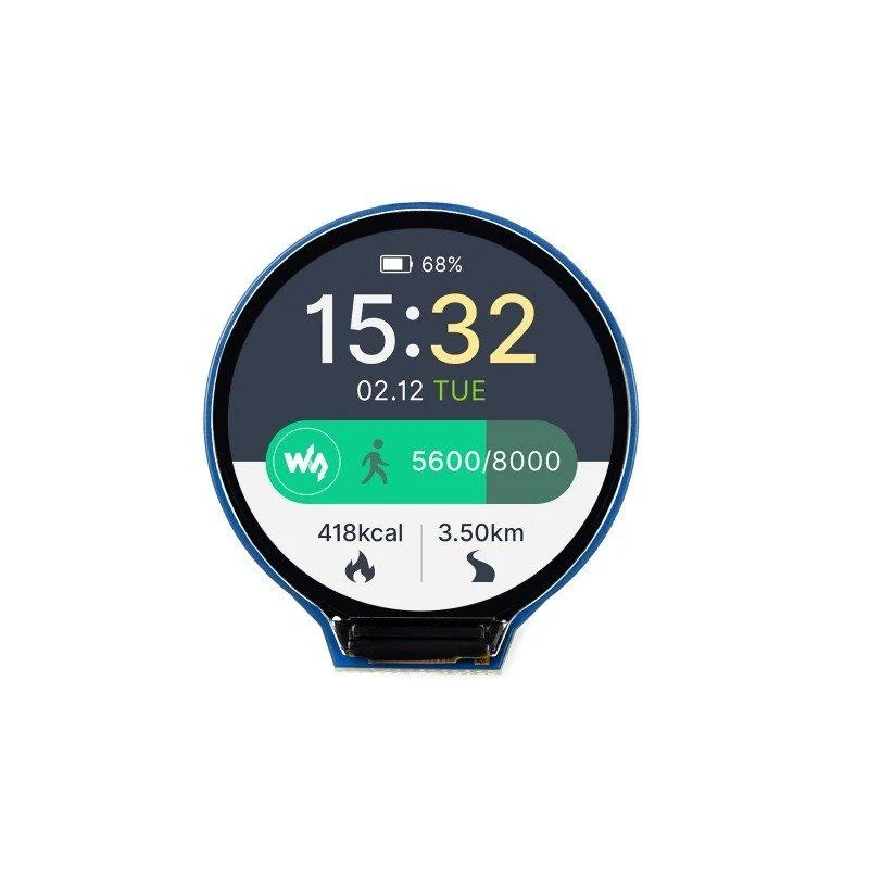 Waveshare 1.28 colio apvalus LCD ekranas su rodmenimis