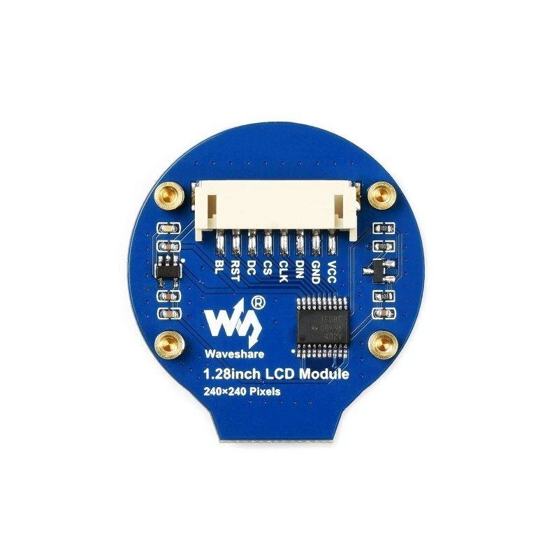 Bendrasis LCD IPS ekranas 1.28" 240x240px, skirtas Raspberry Pi ir Arduino, apvalus, Waveshare 19192