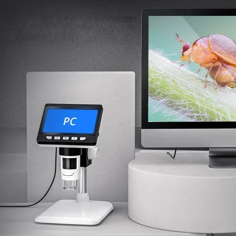 Benetech 307B skaitmeninis mikroskopas - 1000x 2MPx 8 LED - 4.3 colio LCD ekranas