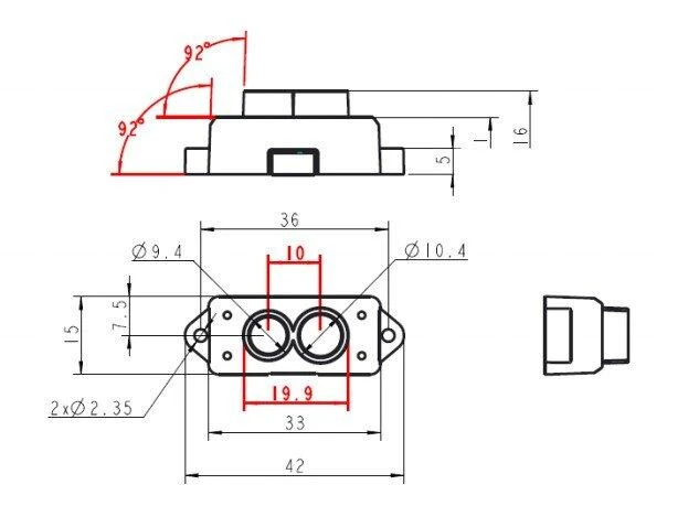 Benewake Lazerinis atstumo jutiklis Lidar TFMini-S UART/I2C - 12m