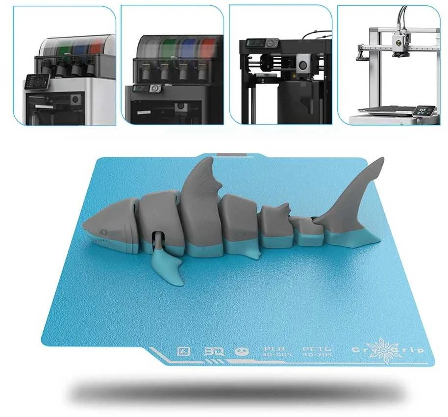 BIQU Panda spausdinimo plokštė CryoGrip Pro Frostbite - dvipusis magnetinis sluoksnis - Bambu Lab X1, P1 ir A1 spausdintuvams - 257x257mm